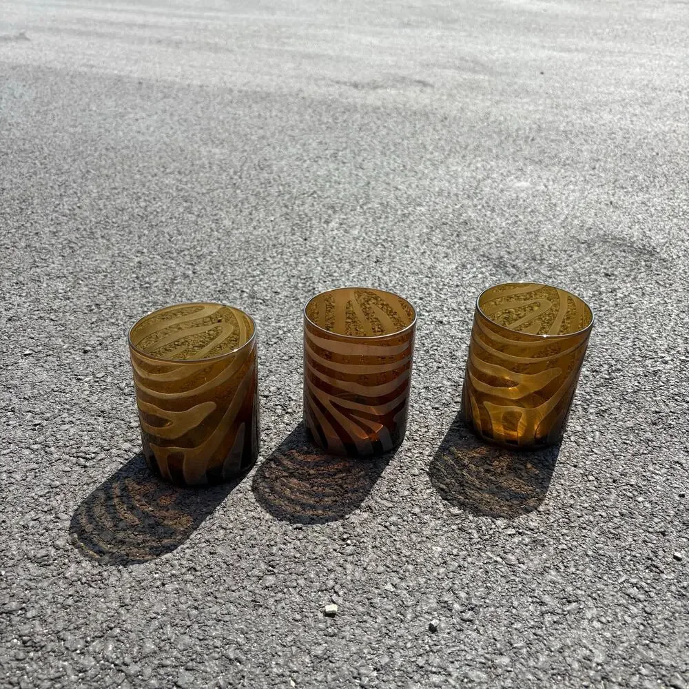 3 zebra print matte brown finish glasses
